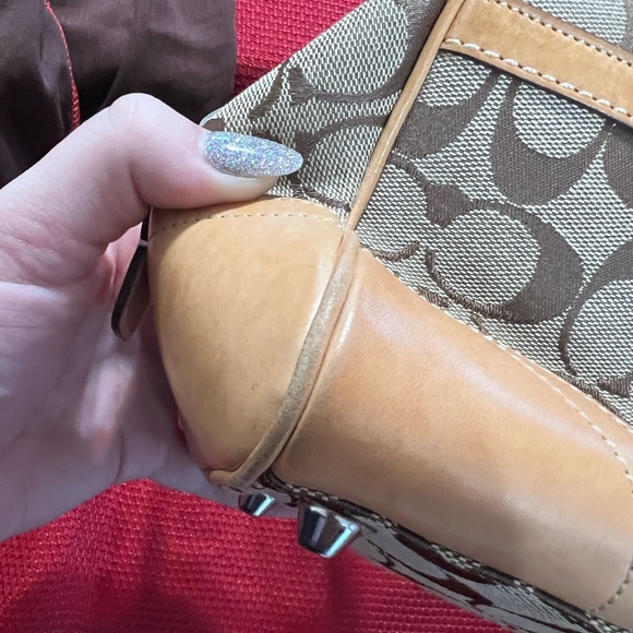 Coach Monogram bag leather accents lightly used - Picture 3 of 7